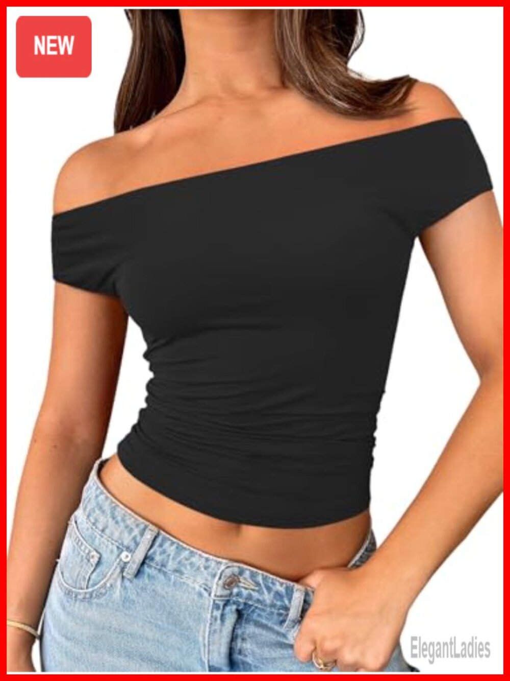 Off Shoulder Top Sleeveless Slim Fit Double Lined Stretchy Summer Going Out Y2K